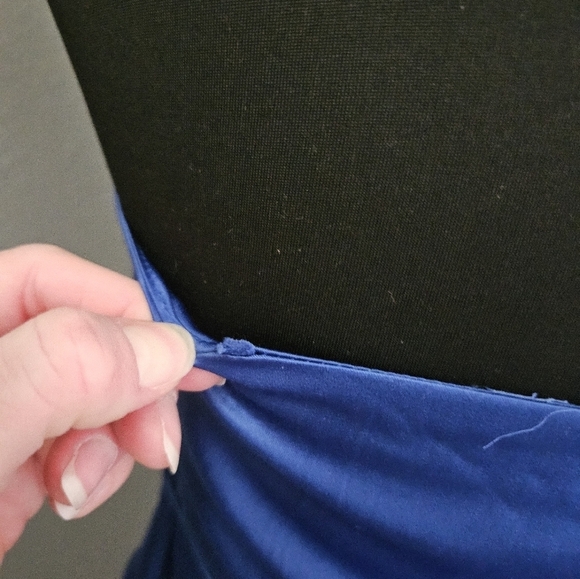 Urban Outfitters Blue Silky Maxi Dress With Side Slit - small - Picture 12 of 13